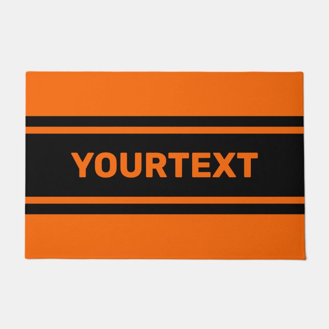 Persoonlijke Oranje zwarte racedoormat Deurmat (Voorkant)