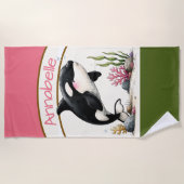 Persoonlijke Orca-strandtowel Strandlaken (Voorkant)