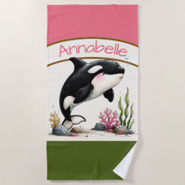 Persoonlijke Orca-strandtowel Strandlaken