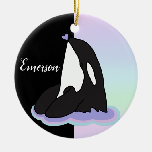 Persoonlijke Orka Moordwalvis Keramisch Ornament (Voorkant)
