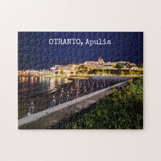 Persoonlijke Otranto 's nachts, Apulië, Italië Legpuzzel (Horizontaal)