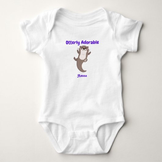 Persoonlijke Otterly Schattig Baby Bodysuit (Voorkant)