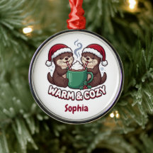 Persoonlijke Otters Kerst Ornament Warm & Cozy