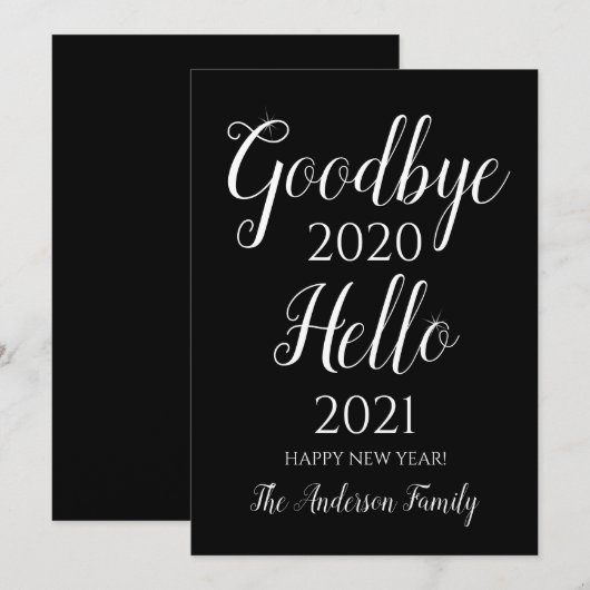 Persoonlijke Oud en Nieuw Feestdagenkaart (Voorkant / Achterkant)