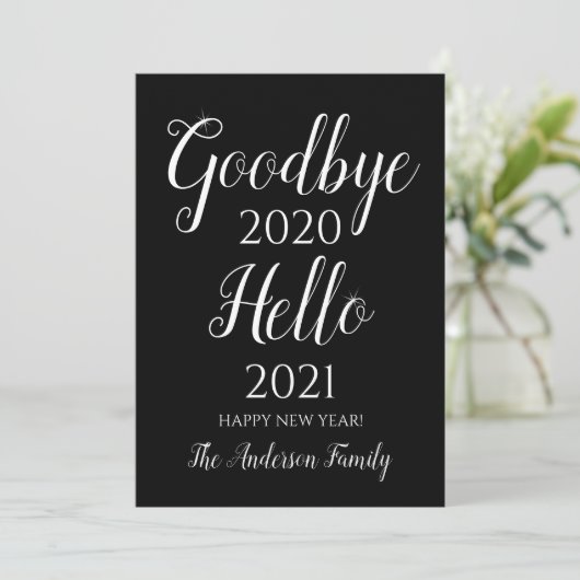 Persoonlijke Oud en Nieuw Feestdagenkaart (Staand voorkant)