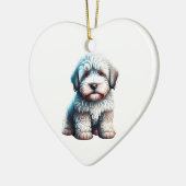 Persoonlijke Oude Engelse Schaapshond Puppy Hond Keramisch Ornament (Links)