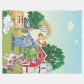 Persoonlijke oude MacDonald's Boerderij Fleece Bla Deken (Voorkant (Horizontaal))