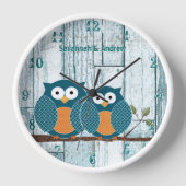Persoonlijke oude Rustic Aqua Wood Love Bird Owner (Voorkant)
