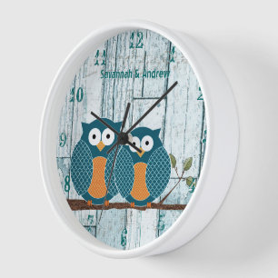 Persoonlijke oude Rustic Aqua Wood Love Bird Owner