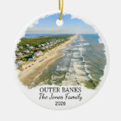 Persoonlijke Outer Banks kerstboomornament, North  Keramisch Ornament (Voorkant)