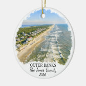 Persoonlijke Outer Banks kerstboomornament, North  Keramisch Ornament (Links)