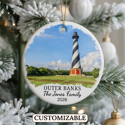 Persoonlijke Outer Banks kerstversiering, North Ca Keramisch Ornament