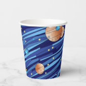 Persoonlijke Outer Space Galaxy Verjaardag Papieren Bekers (Achterkant)