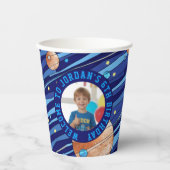 Persoonlijke Outer Space Galaxy Verjaardag Papieren Bekers (Voorkant)