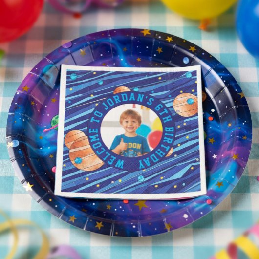 Persoonlijke Outer Space Galaxy Verjaardag Servet