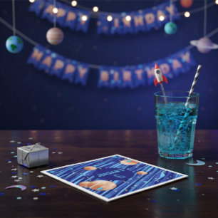 Persoonlijke Outer Space Galaxy Verjaardag Servet