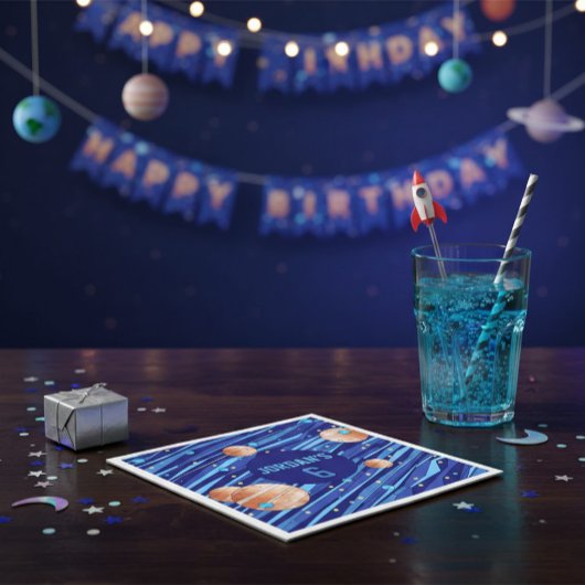 Persoonlijke Outer Space Galaxy Verjaardag Servet