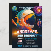 Persoonlijke Outer Space Rocket Ship Verjaardag Kaart (Voorkant / Achterkant)