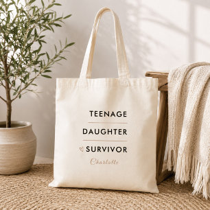 Persoonlijke Overlever van Tienerdochter Tote Bag