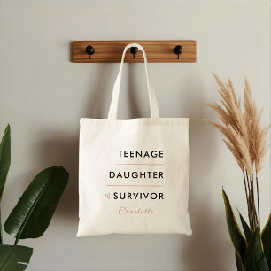 Persoonlijke Overlever van Tienerdochter Tote Bag