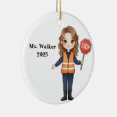 Persoonlijke Overstekende Schoolbewaker Keramisch Ornament (Rechts)
