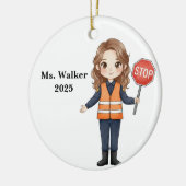 Persoonlijke Overstekende Schoolbewaker Keramisch Ornament (Links)