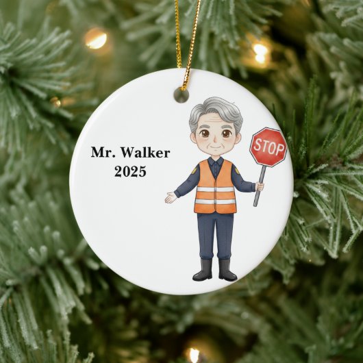 Persoonlijke Overstekende Schoolbewaker Keramisch Ornament (Boom)