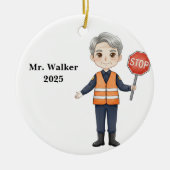 Persoonlijke Overstekende Schoolbewaker Keramisch Ornament (Voorkant)