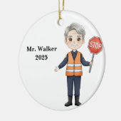 Persoonlijke Overstekende Schoolbewaker Keramisch Ornament (Links)