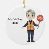 Persoonlijke Overstekende Schoolbewaker Keramisch Ornament (Achterkant)