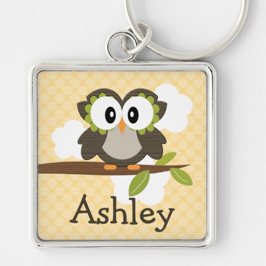 Persoonlijke Owl Sleutelhanger Keyring (Voorkant)