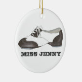 Persoonlijke Oxford Tap Shoe Dance Teacher Overweg Keramisch Ornament (Rechts)