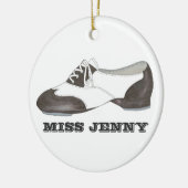 Persoonlijke Oxford Tap Shoe Dance Teacher Overweg Keramisch Ornament (Links)