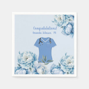 Persoonlijke PA Physician Assistant Blauwe Scrubs Servet