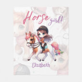 Persoonlijke Paard Meisje Dressuur Ruiter Fleece Deken (Voorkant)