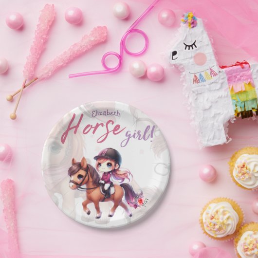 Persoonlijke Paard Meisje Dressuur Ruiter Naam Papieren Bordje (Feest)