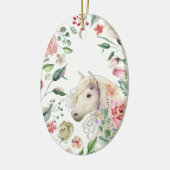 Persoonlijke paardenbloem Kerstmis in de tuin Keramisch Ornament (Links)