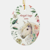 Persoonlijke paardenbloem Kerstmis in de tuin Keramisch Ornament (Achterkant)