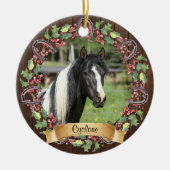 Persoonlijke paardenfoto rustig Kerstmis Keramisch Ornament (Voorkant)