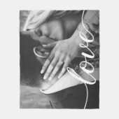 Persoonlijke paardenfotohandlettering Love Fleece Deken (Voorkant)