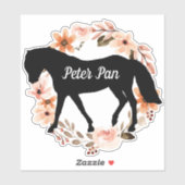 Persoonlijke paardennaam Horse silhouette Sticker (Vel)