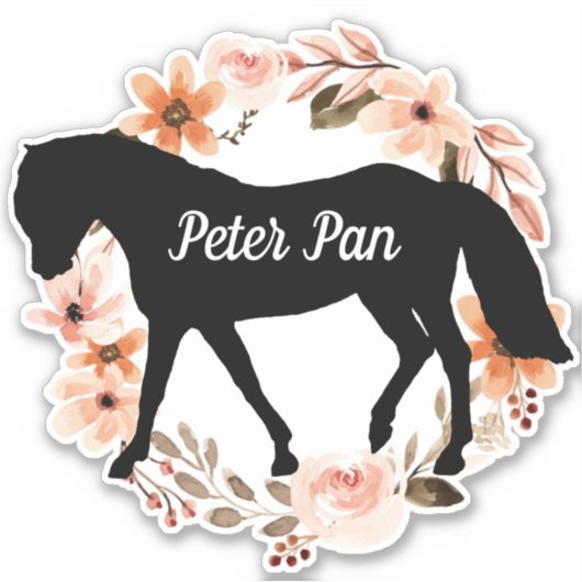 Persoonlijke paardennaam Horse silhouette Sticker (Voorkant)
