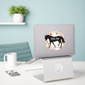 Persoonlijke paardennaam Horse silhouette Sticker (Laptop op bureau)