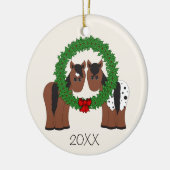 Persoonlijke paardenpest met kerstmis keramisch ornament (Links)