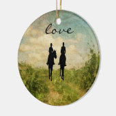 Persoonlijke paardenrennen keramisch ornament (Links)