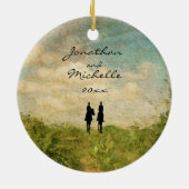 Persoonlijke paardenrennen keramisch ornament (Achterkant)