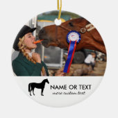 Persoonlijke paardenrondleiding Foto Equestrian Keramisch Ornament (Voorkant)