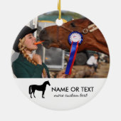 Persoonlijke paardenrondleiding Foto Equestrian Keramisch Ornament (Achterkant)