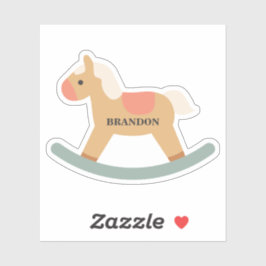 Persoonlijke paardje op een schommel Kind Kiss Cut Sticker
