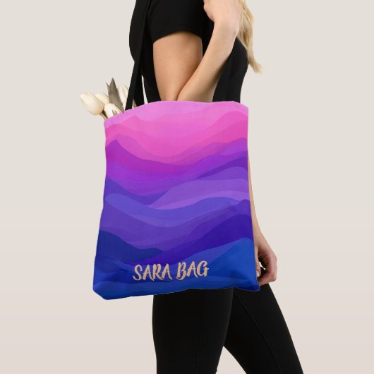Persoonlijke Paarse Abstracte Chic Tote Tas (Dichtbij)